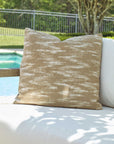 Mountains - Outdoor Sand Toned Pillow - Brown / White
