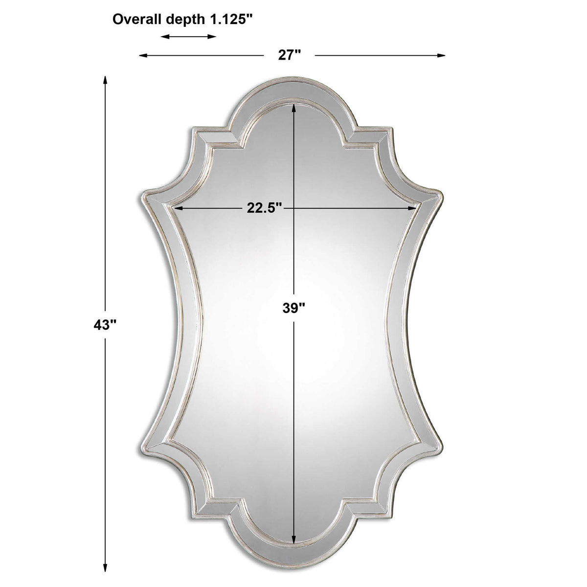 Elara - Wall Mirror - Antiqued Silver
