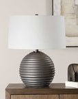 Chelsom - Ribbed Table Lamp - Gray