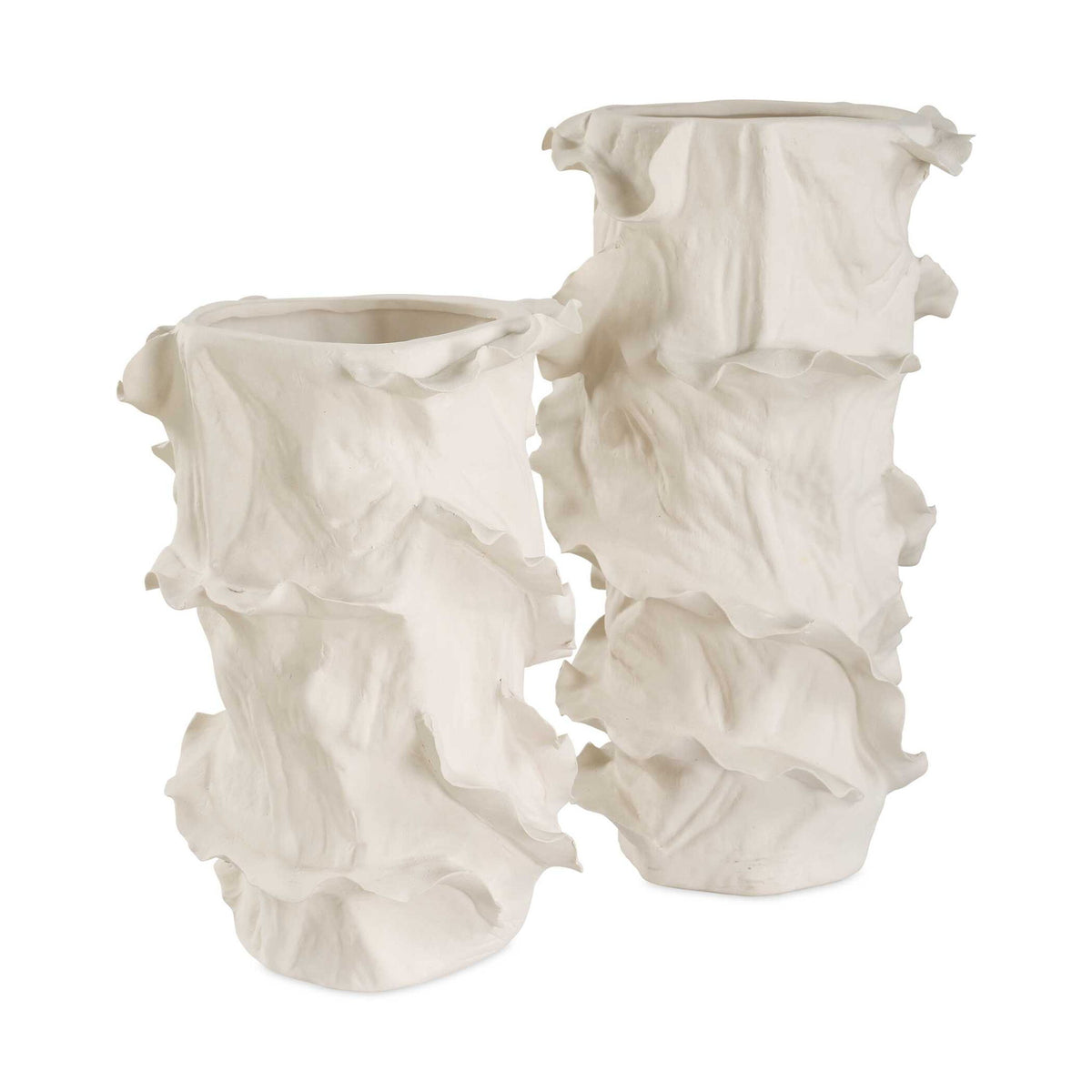 Ripple Crest - Vases (Set of 2) - White