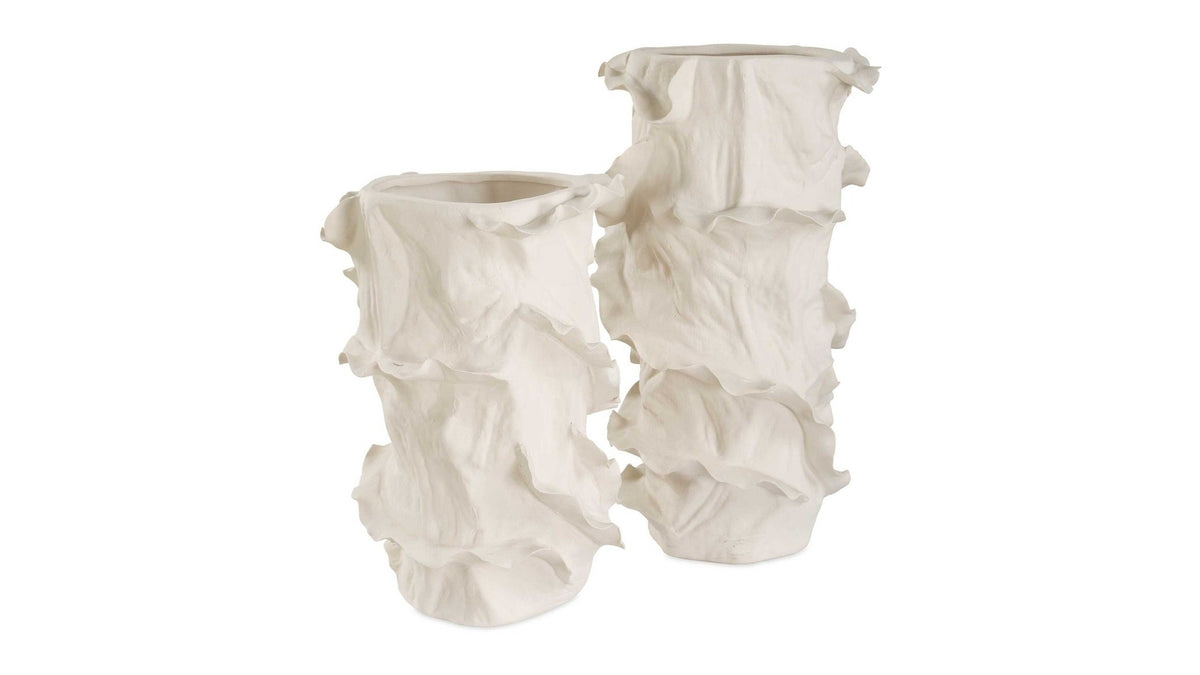 Ripple Crest - Vases Set of 2 - White