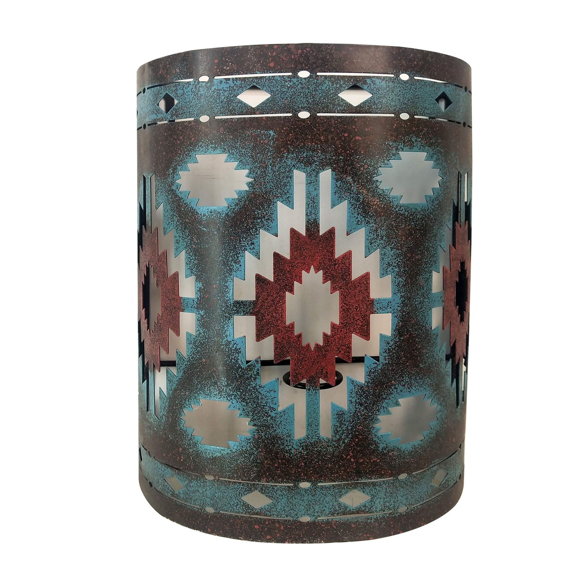 Wall Décor - Colorful Aztec Rustic Southwestern Wall Sconce, 4 Per Carton - Blue / Red