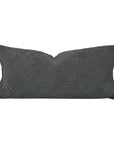 Genuine Leather - Woven Suede Lumbar Pillow - Gray