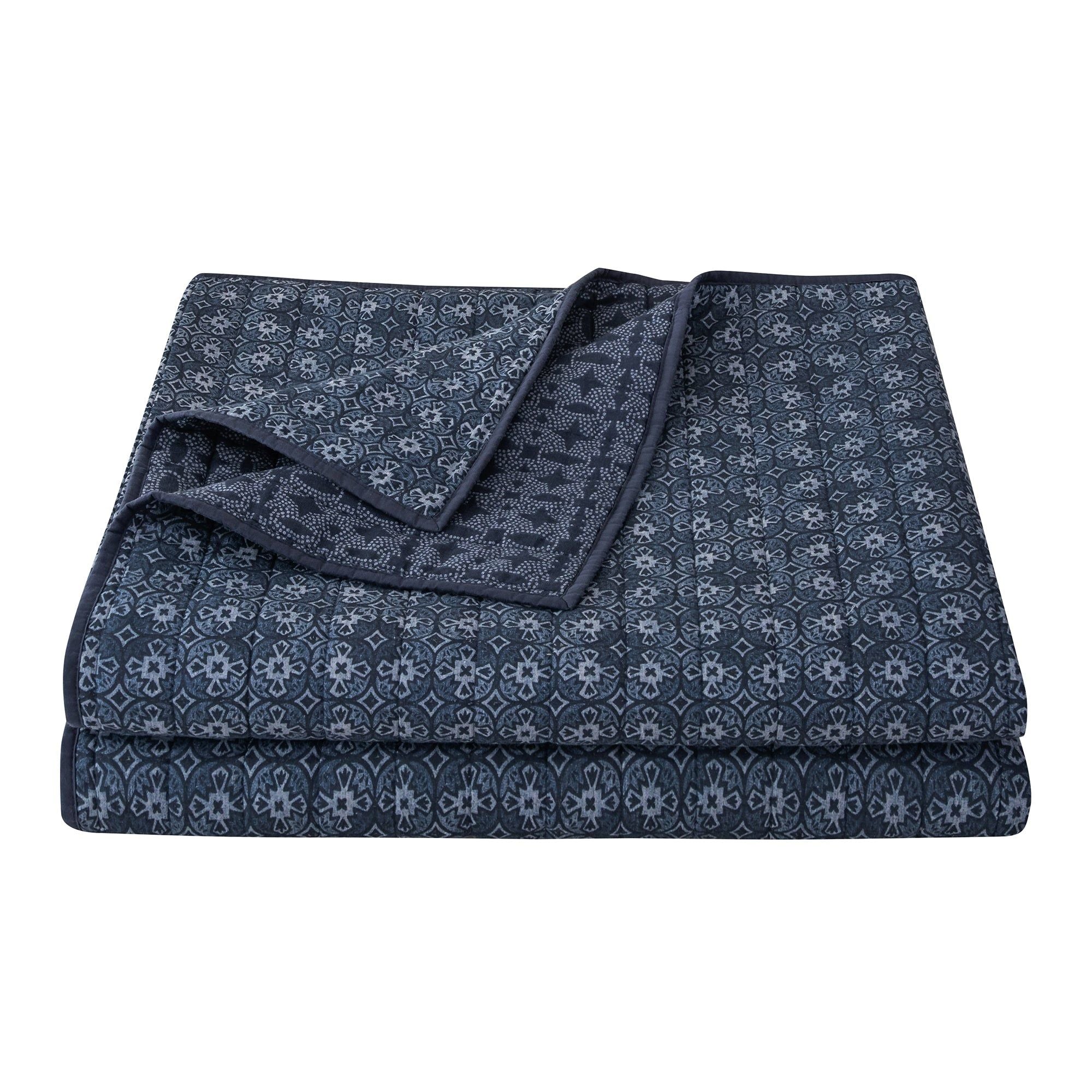 Indigo - King Reversible Quilt Set (Set of 3) - Blue