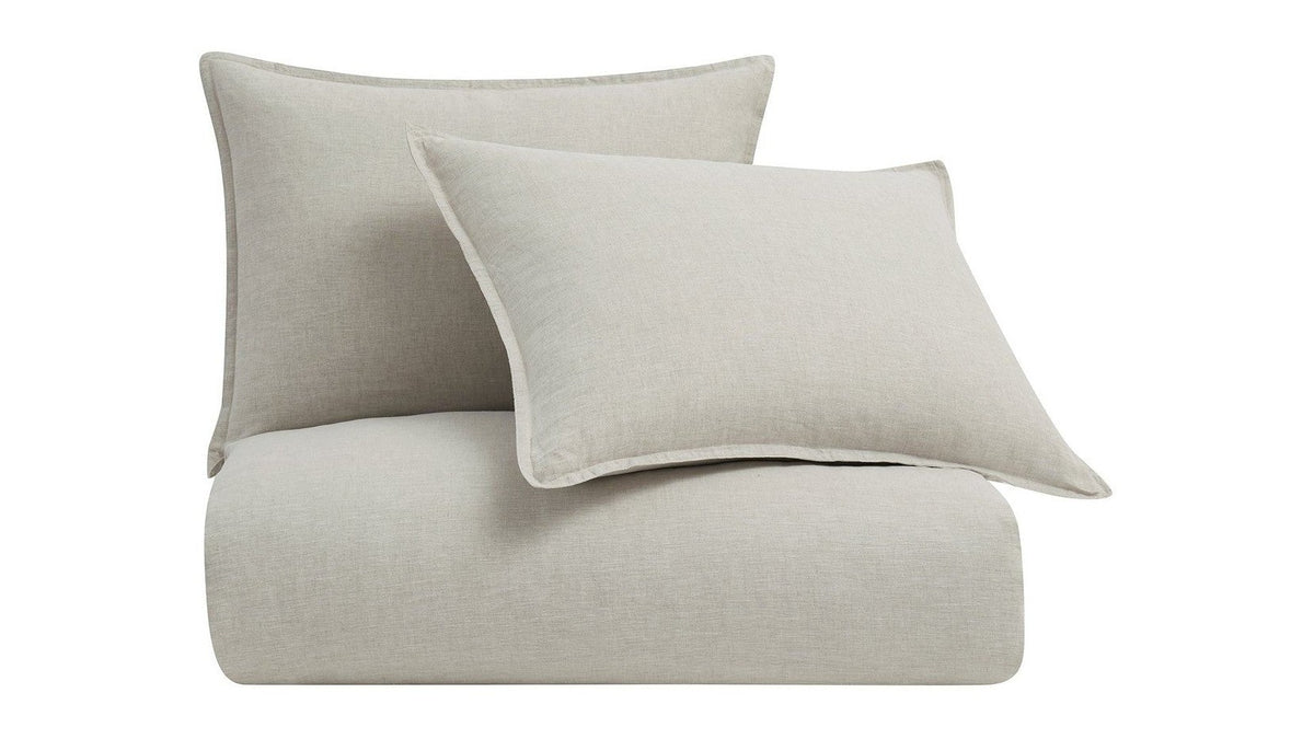 100% French Flax Linen - Queen Duvet Cover Set Set of 3 - Natural