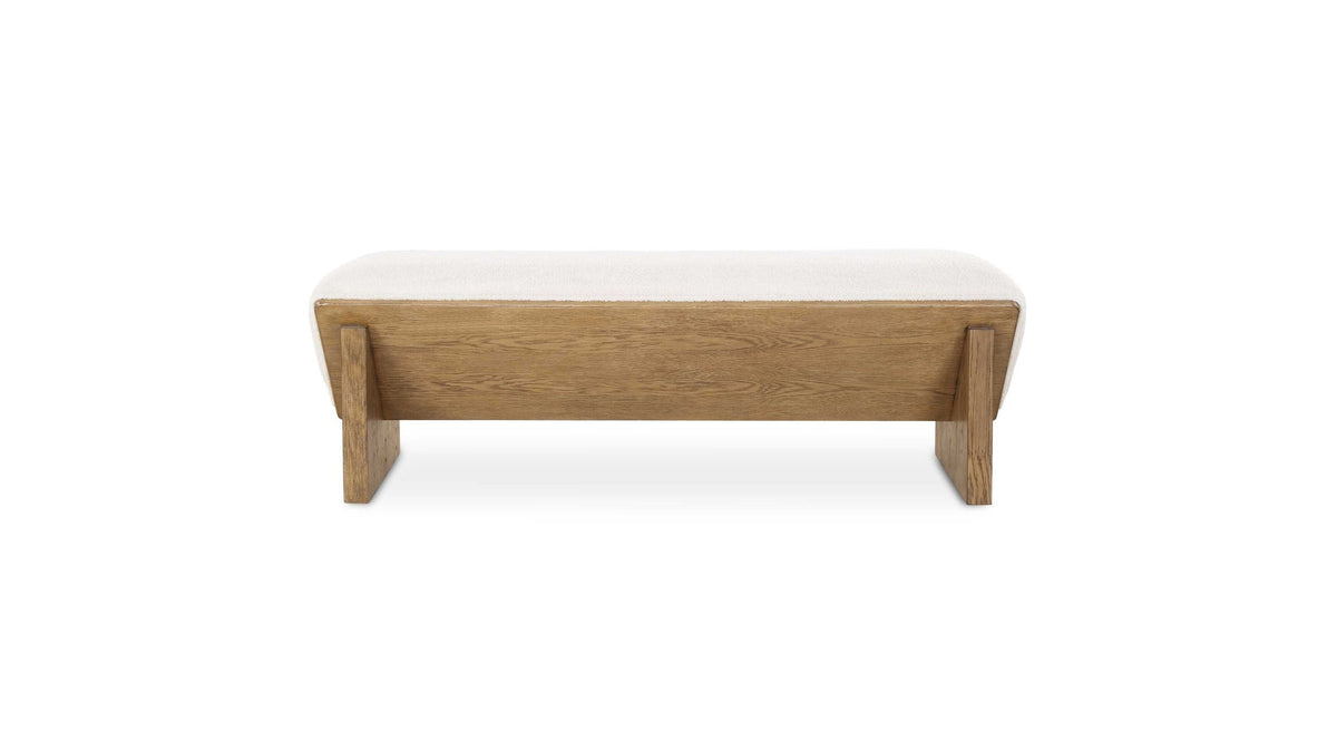 Wedged - Ivory Fabric Bench