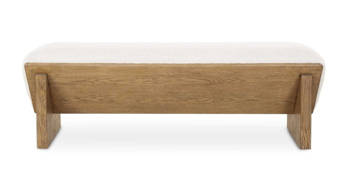 Wedged - Ivory Fabric Bench