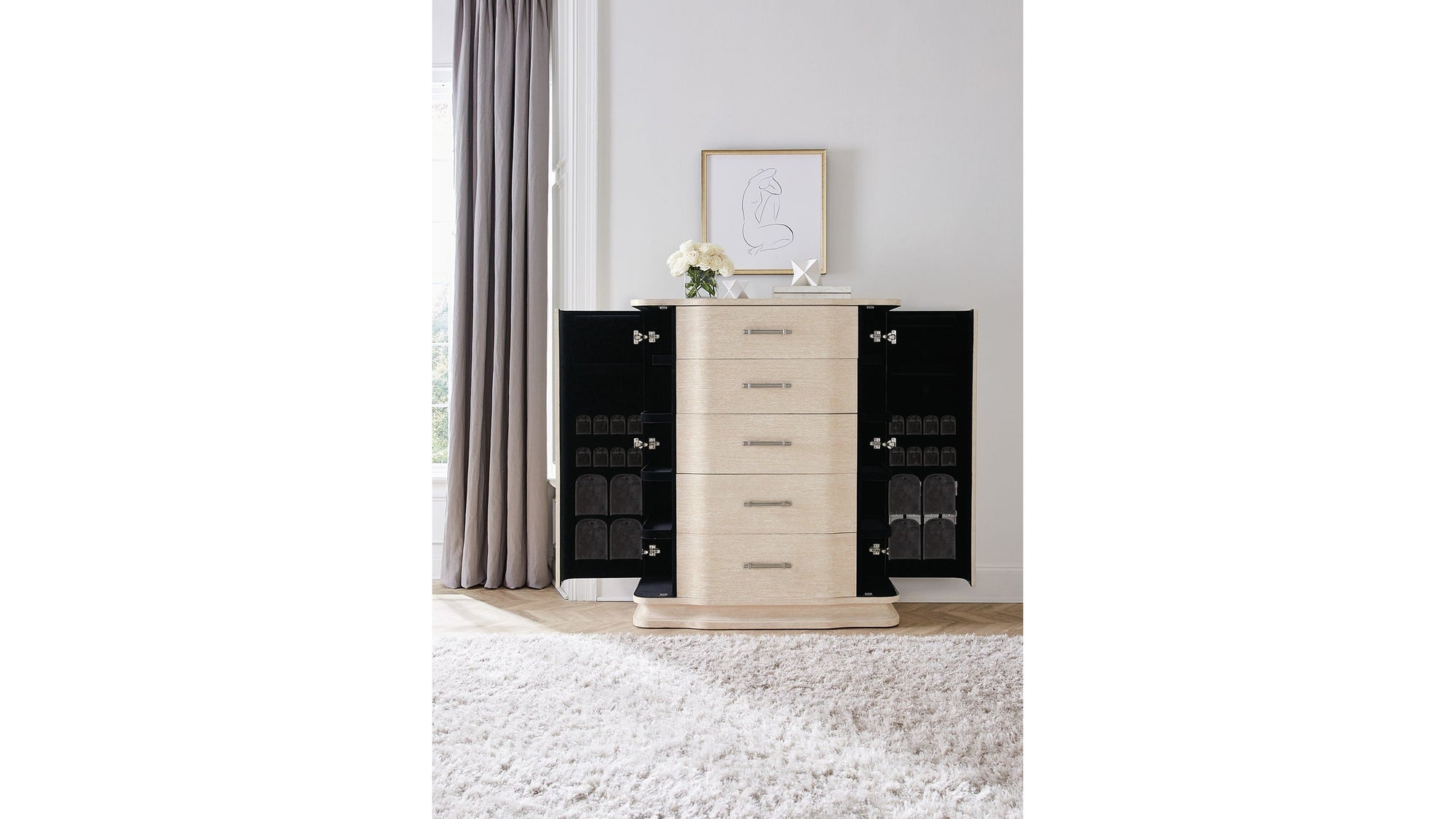Nouveau Chic - Five Drawer Chest - Light Brown