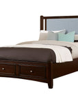Bonanza - Ocean Blue Linen Upholstered Bed With Storage Footboard