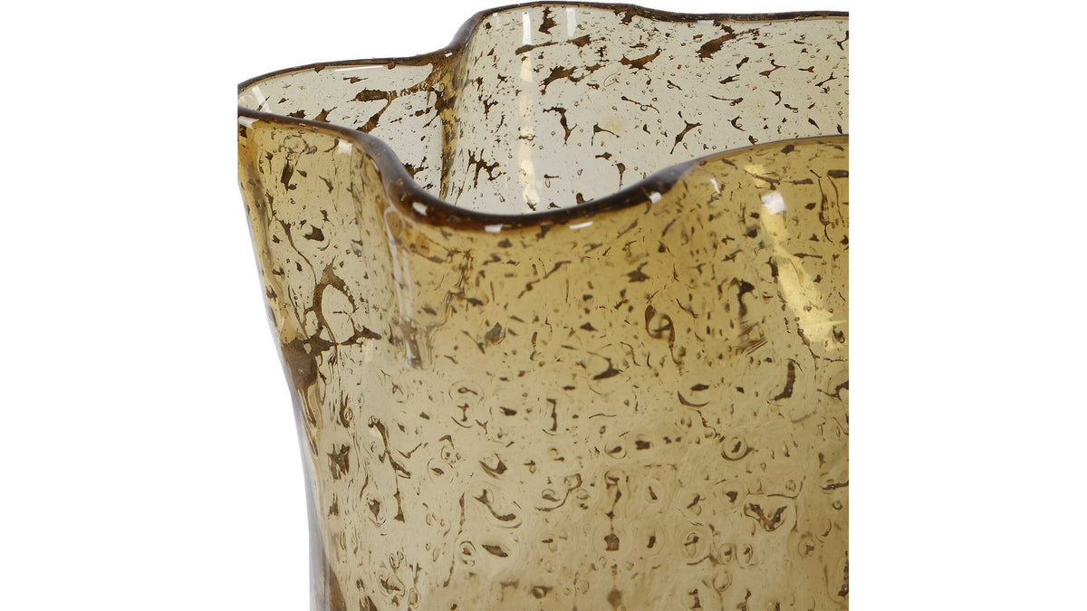 Rhine - Seeded Glass Vases Set of 2 - Brown