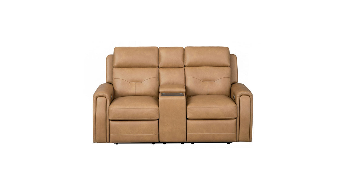 Felix - Power Reclining Loveseat With Console, Power Headrest, Lumbar, Heat &amp; Massage