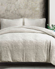 Porto Matelasse - Queen Comforter Set (Set of 3) - Light Taupe