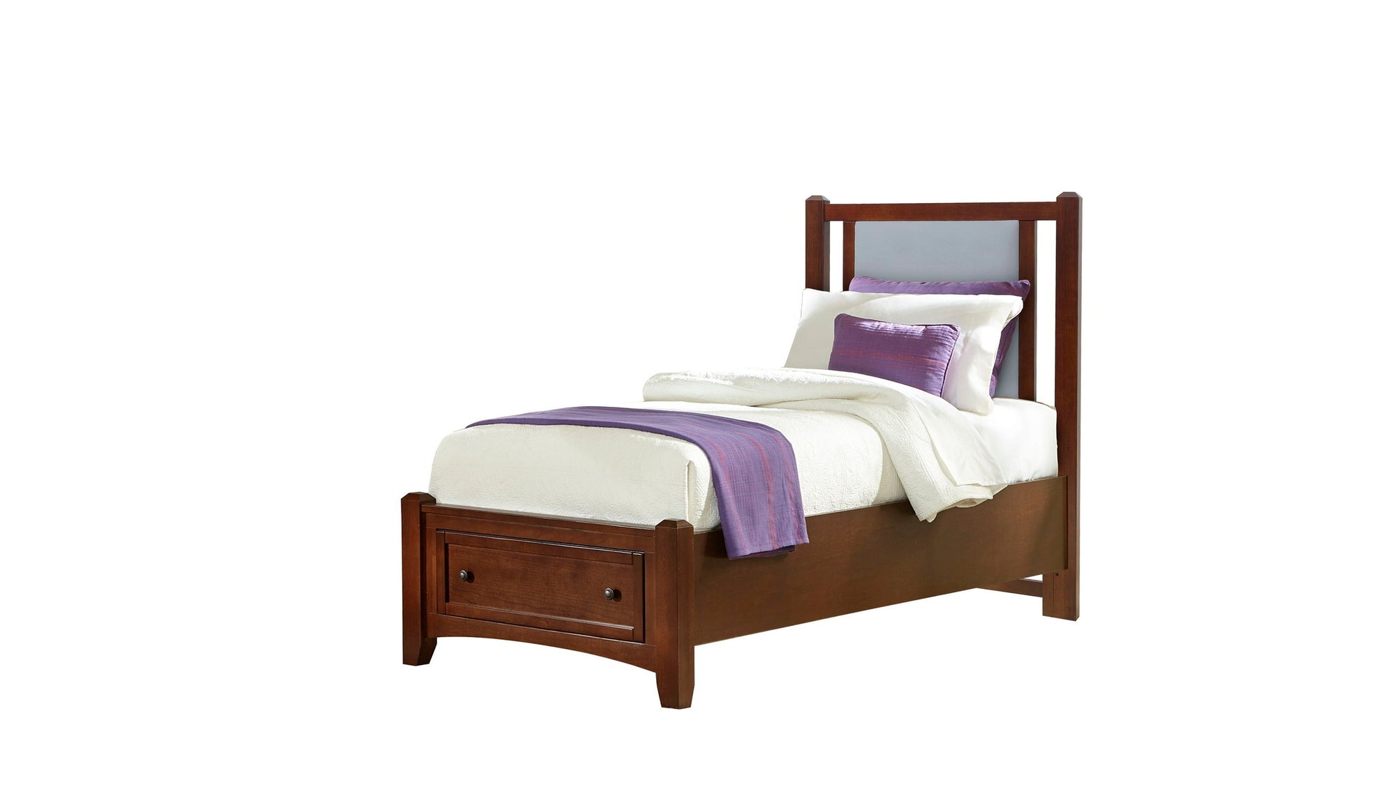 Bonanza - Ocean Blue Linen Upholstered Bed With Storage Footboard