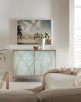 Melange - Joannie 2-Door Chest - Light Blue / Gold