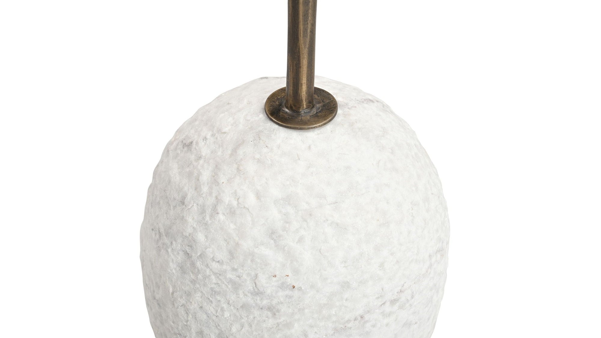 Aeirith - Accent Table - Natural Edge White Marble / Antique Brass