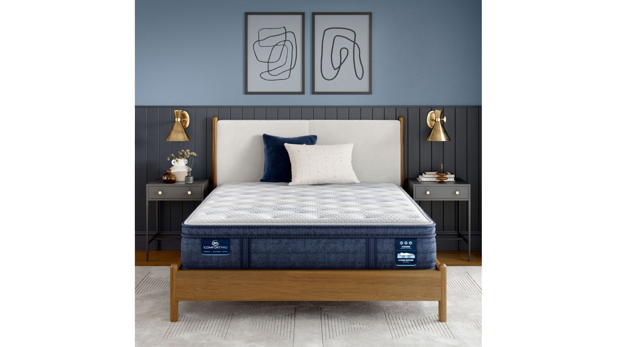 iComfortPro - 15" Dartmouth Latex Foam Plush Pillow Top Mattress