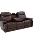 Walker - Power Reclining Sofa With Console, Power Headrest & Lumbar - Dark Brown