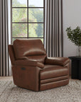 David - Power Gliding Recliner With Power Headrest & Lumbar - Pecan