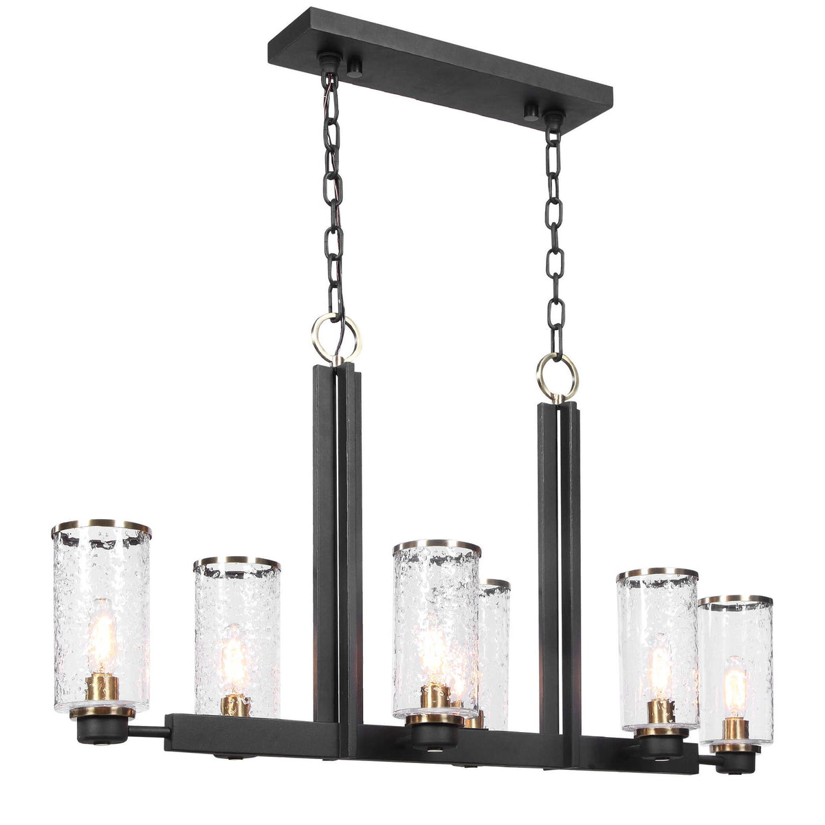 Jarsdel - 6 Light Industrial Island Light - Black
