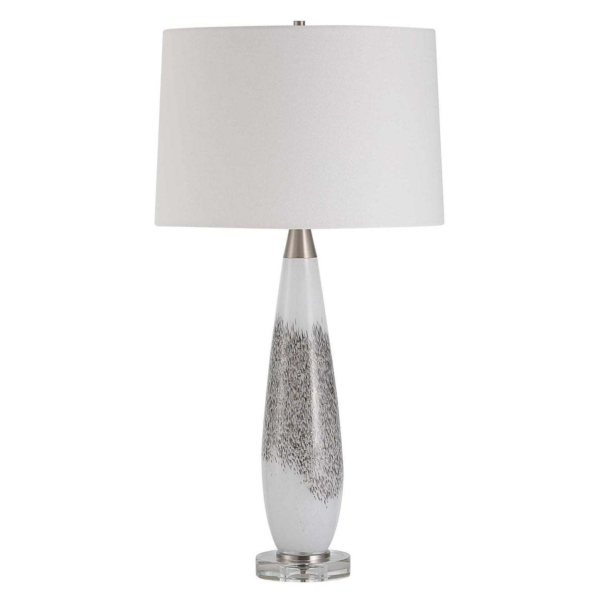 Quinn - Table Lamp - White &amp; Silver