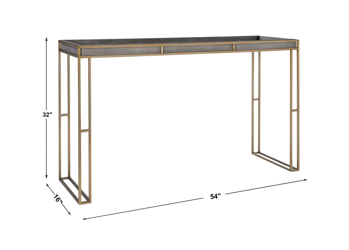 Cardew - Modern Console Table - Silver &amp; Gold