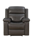 Leon - Power Recliner With Power Headrest, Power Lumbar, Heat And Massage - Smokey Gray