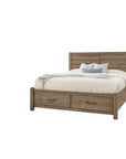 Cool Rustic - Plank Bed With Storage Footboard