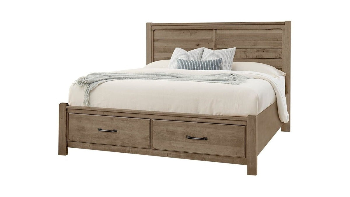 Cool Rustic - Plank Bed With Storage Footboard