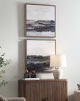 Bring Me In - Framed Landscape Painting (Set of 2) - Blue / Brown / Pink / Purple / White