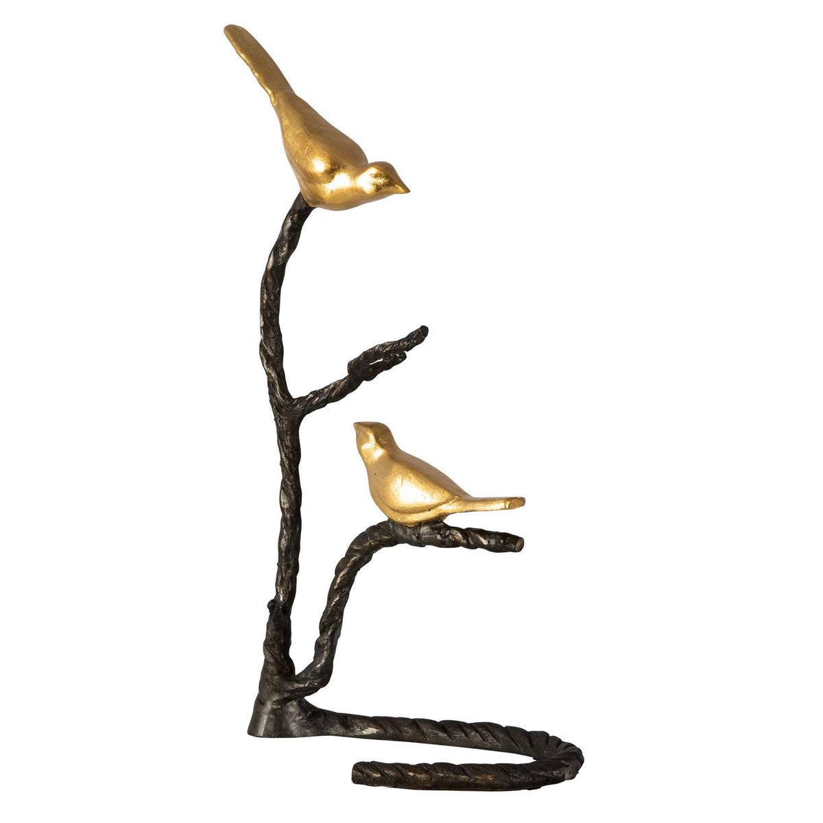 Birds On A Limb - Sculpture - Black &amp; Gold