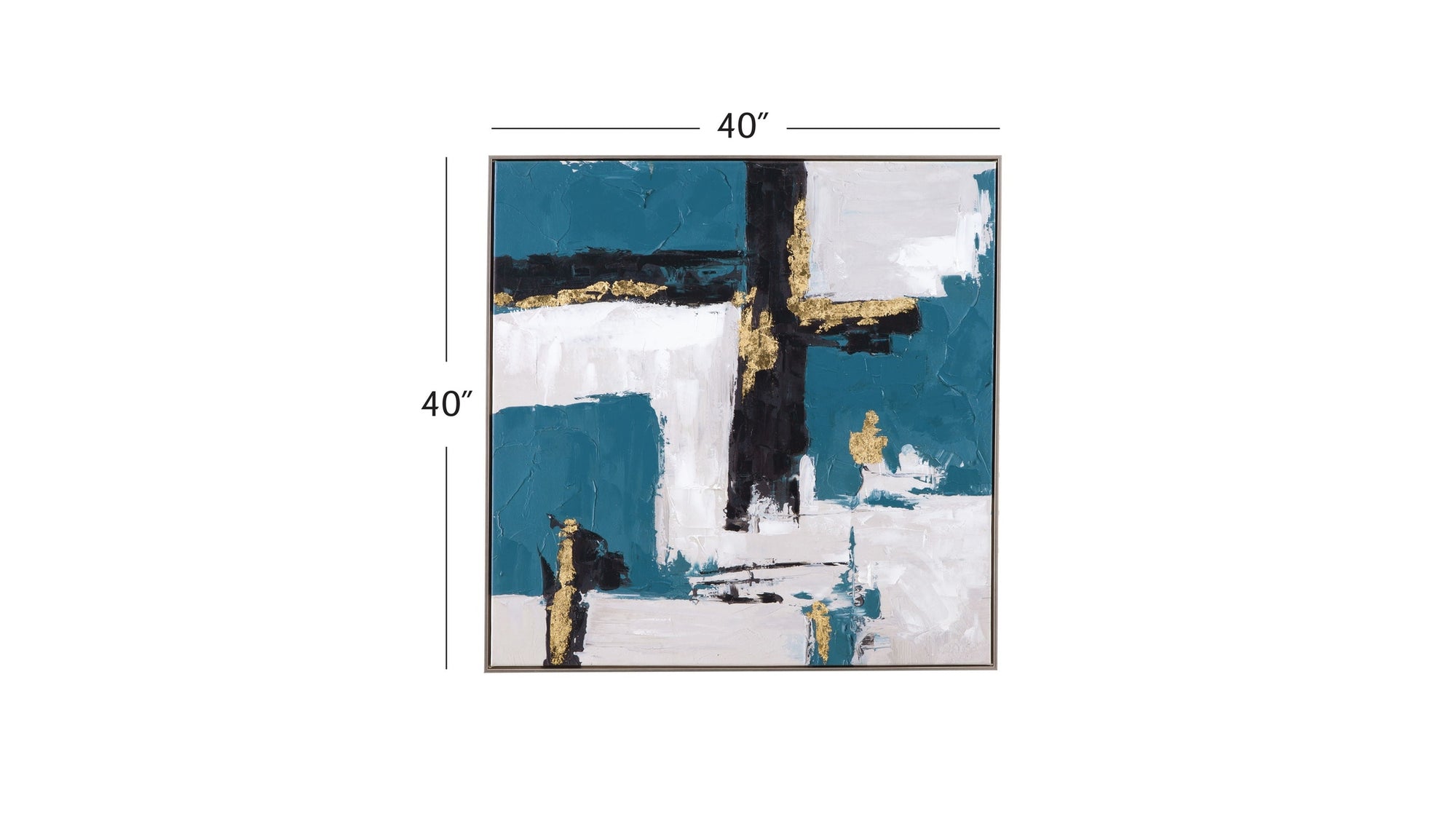 Around About Framed Canvas - Blue / White