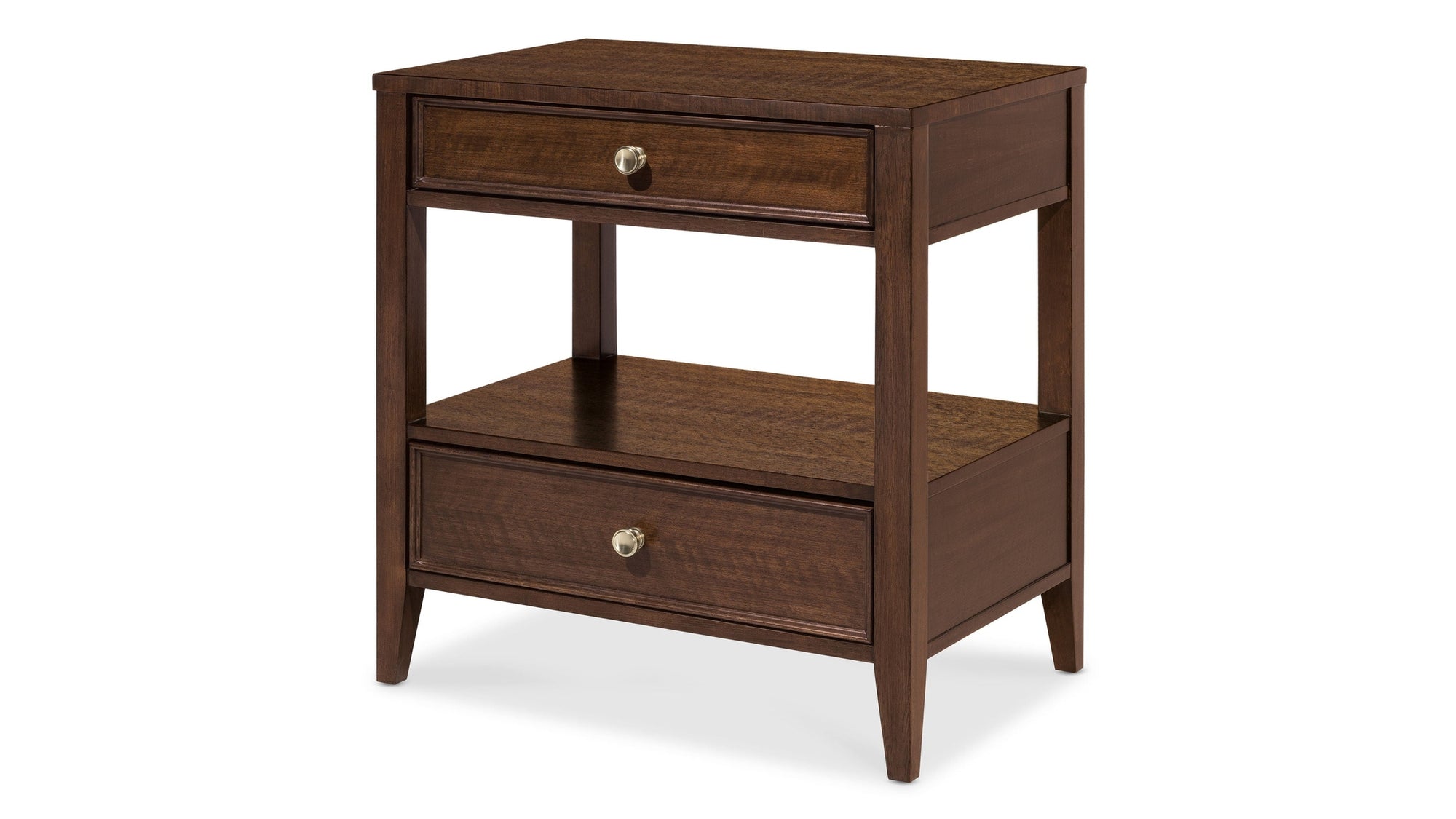 Archives - Two-Drawer Nightstand - Dark Brown
