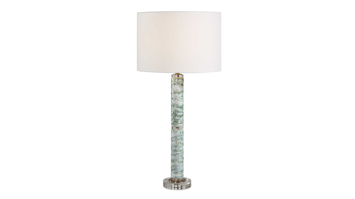 Jameis - Marbled Table Lamp - Green / White