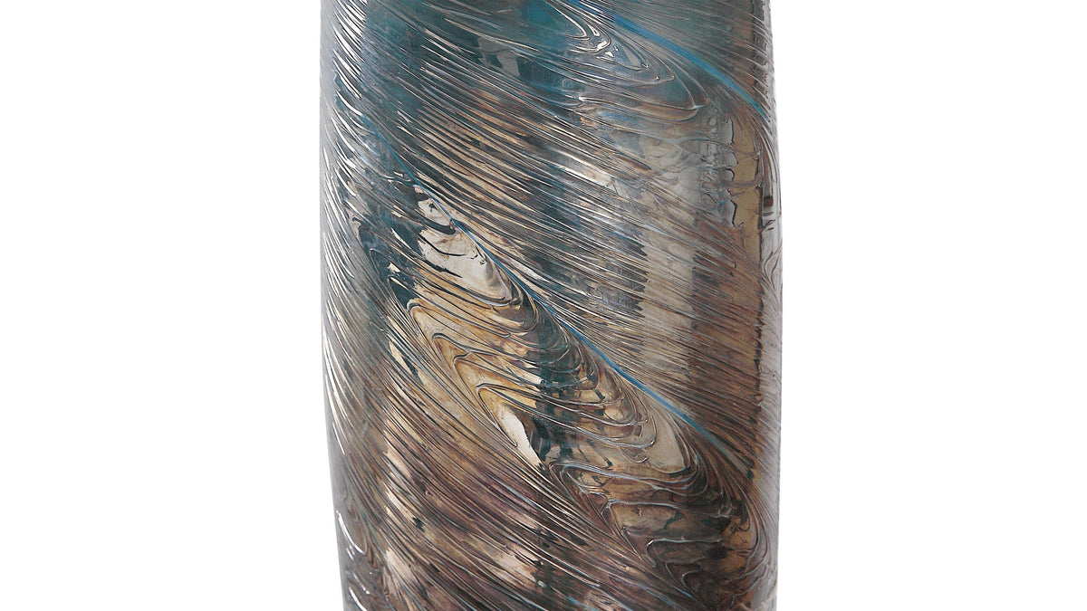Olesya - Swirl Glass Table Lamp - Blue