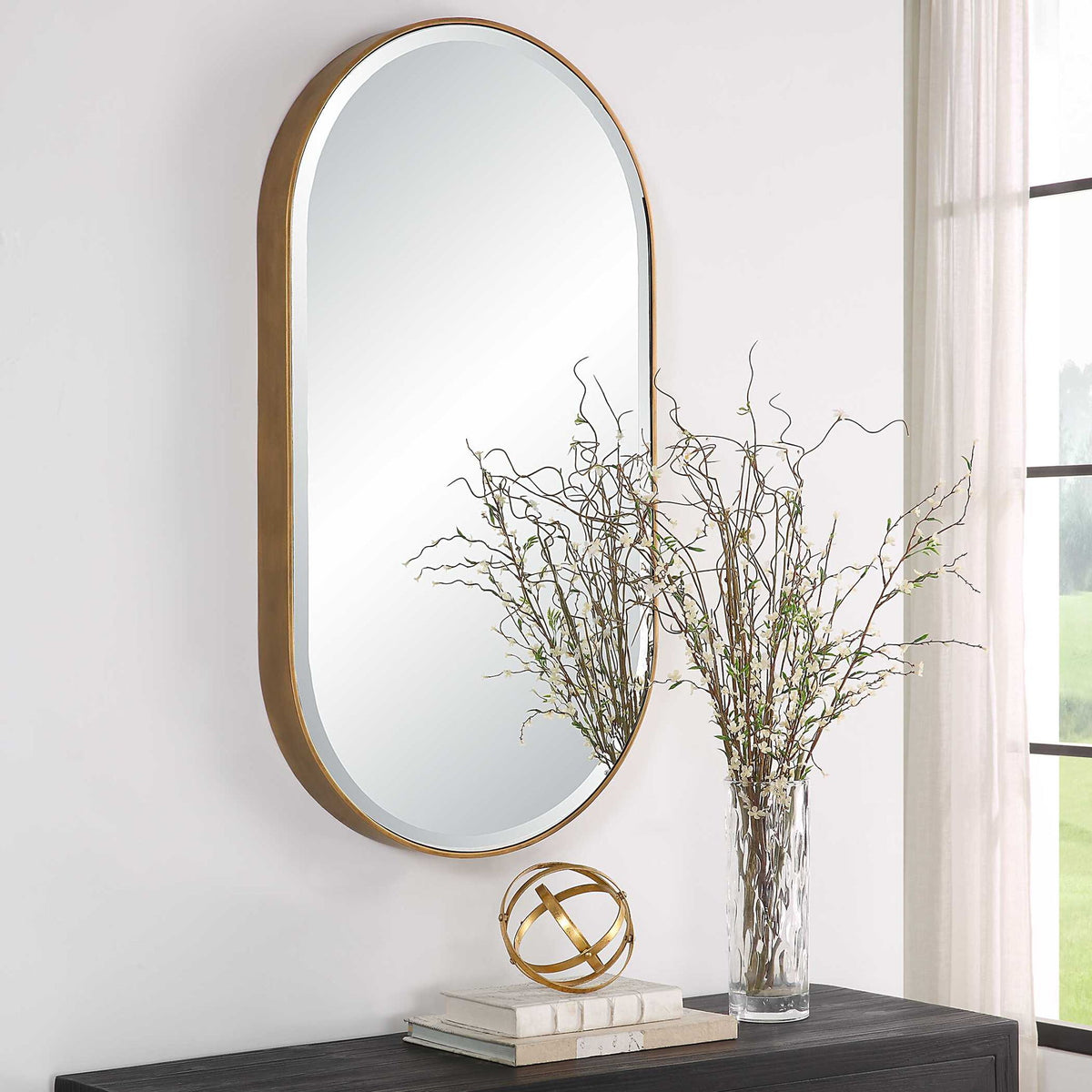 Lago - Oval Gold Mirror