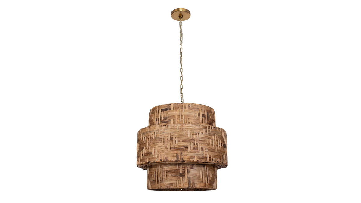 Water Hyacinth - 4 Light Woven Pendant - Light Brown