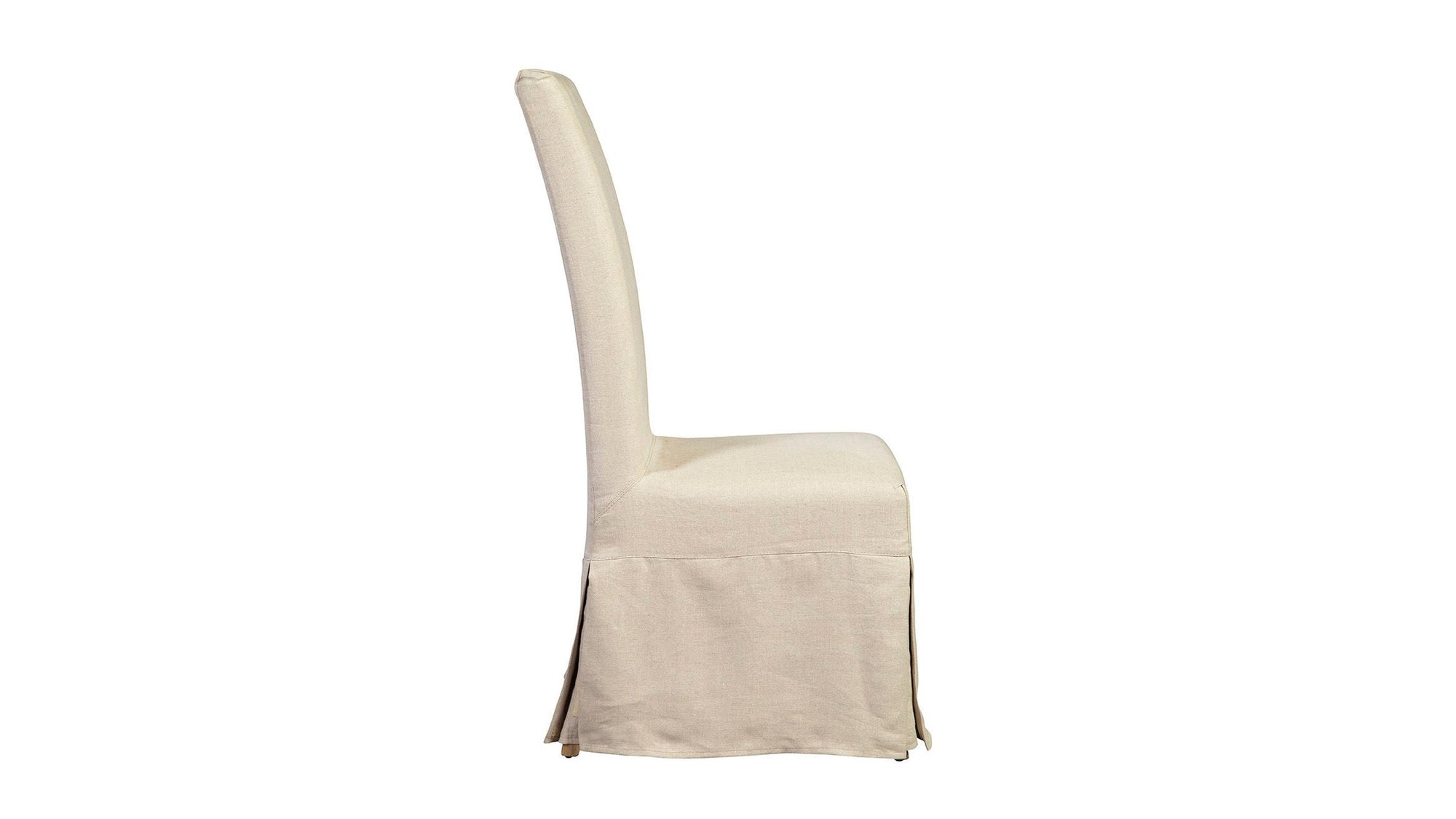 Linen Slip Covered Parsons Chair Set of 2 - Pearl Silver