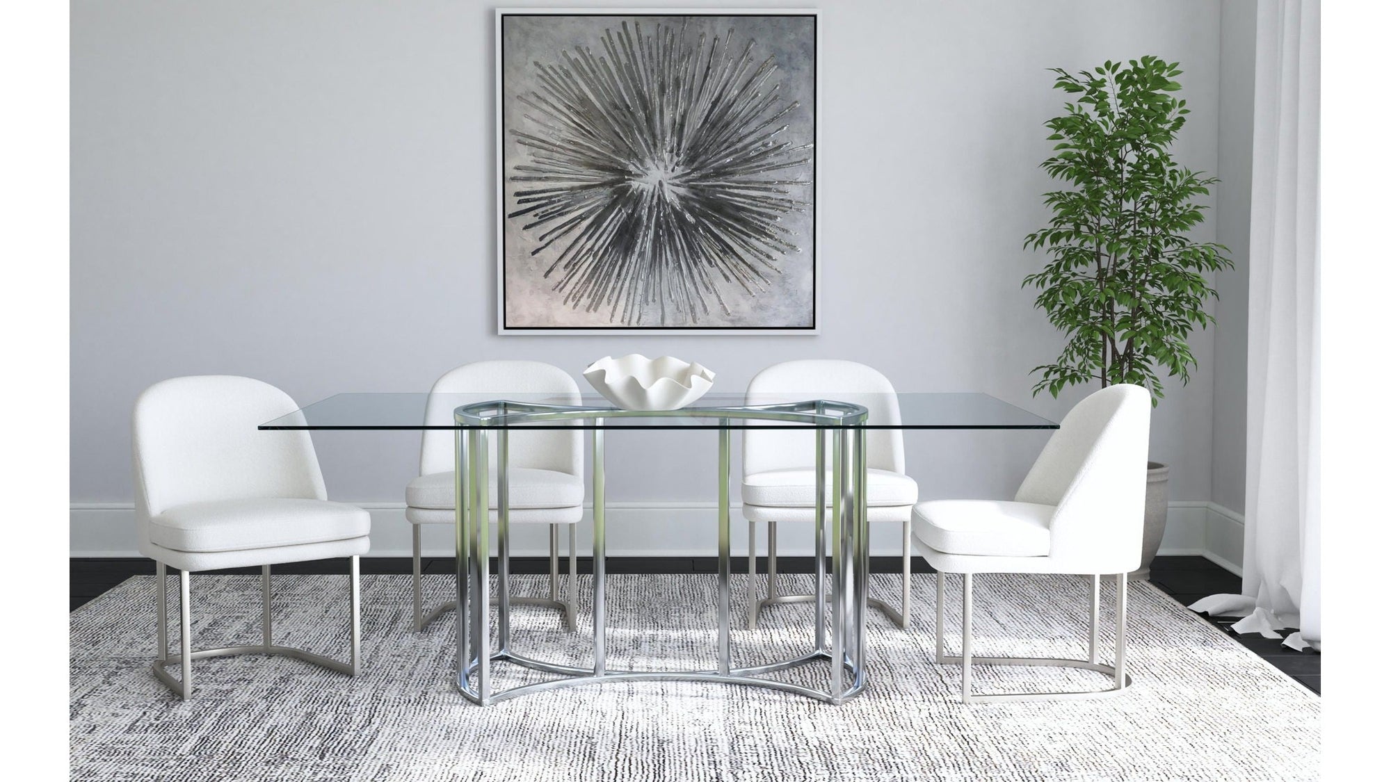 Energy Burst Canvas Art - Pearl Silver