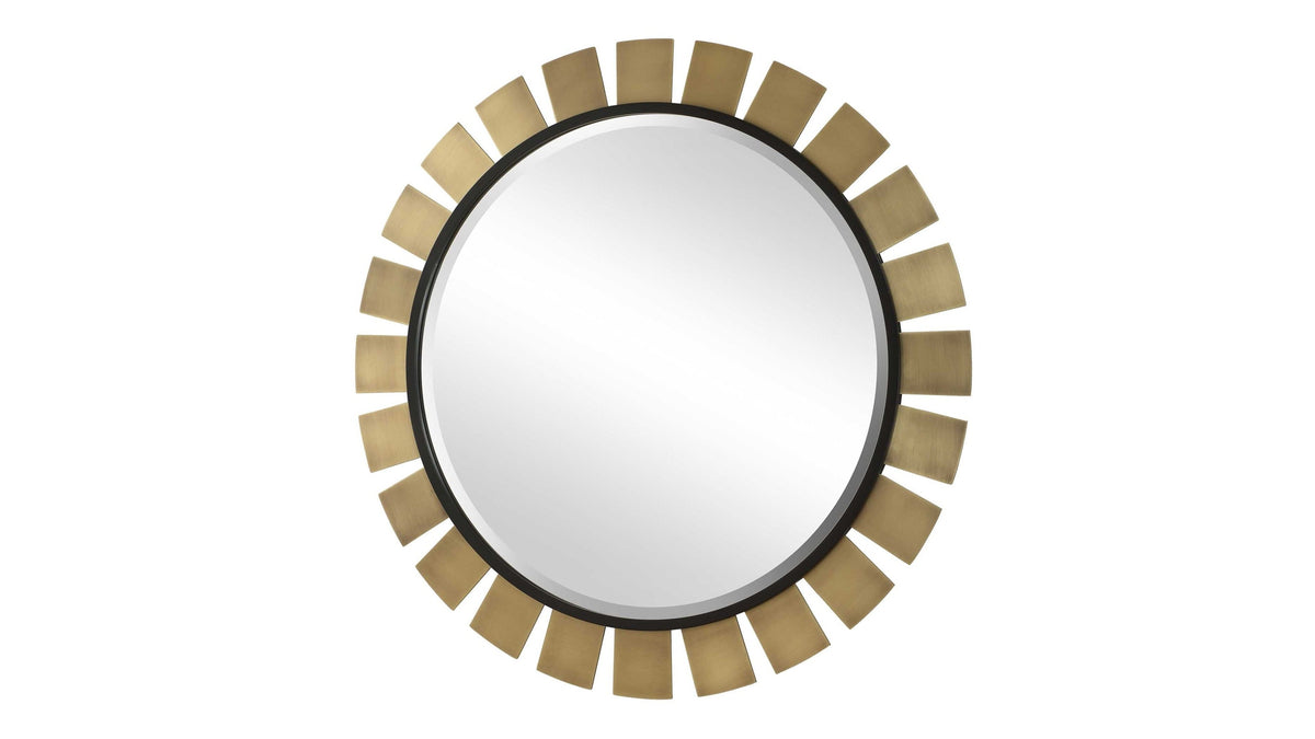 Toluca - Round Mirror - Brass
