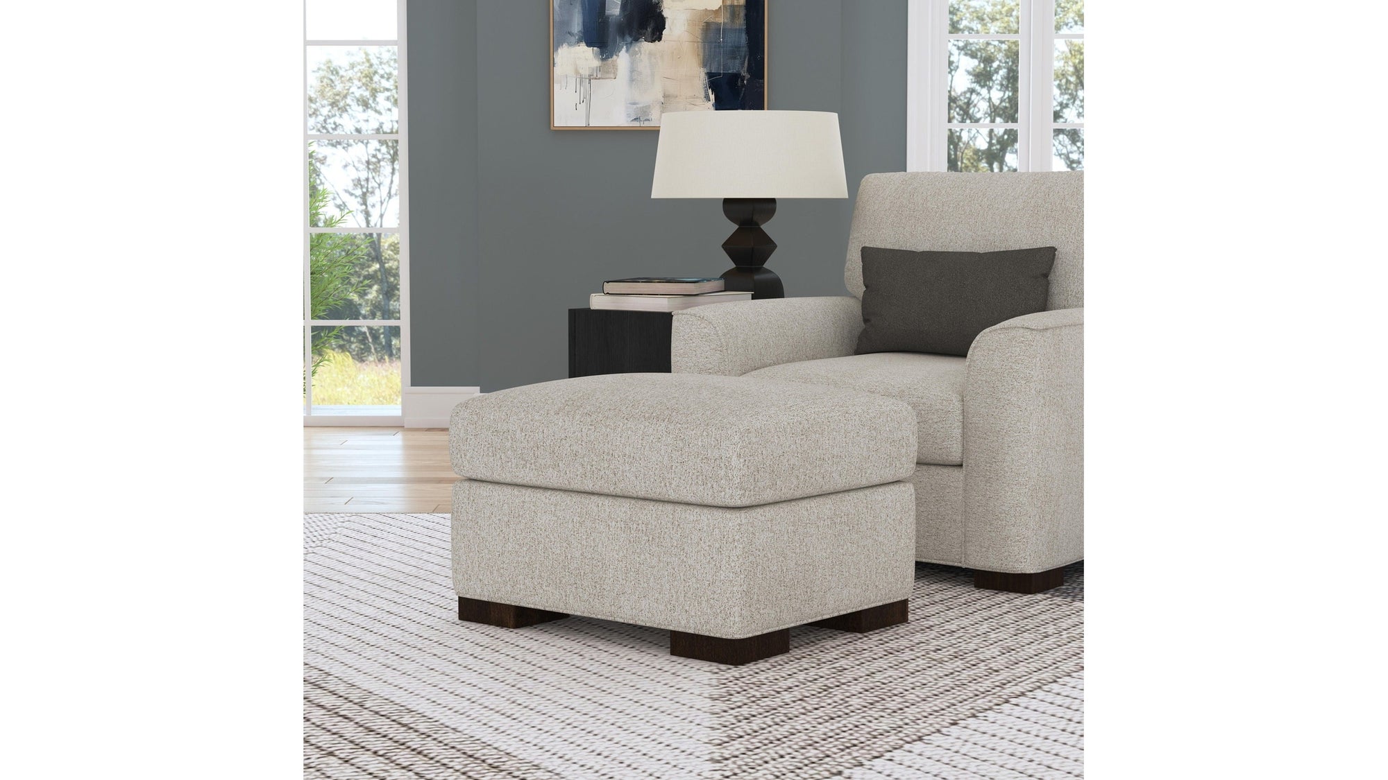 Jasper - Fabric Stationary Ottoman
