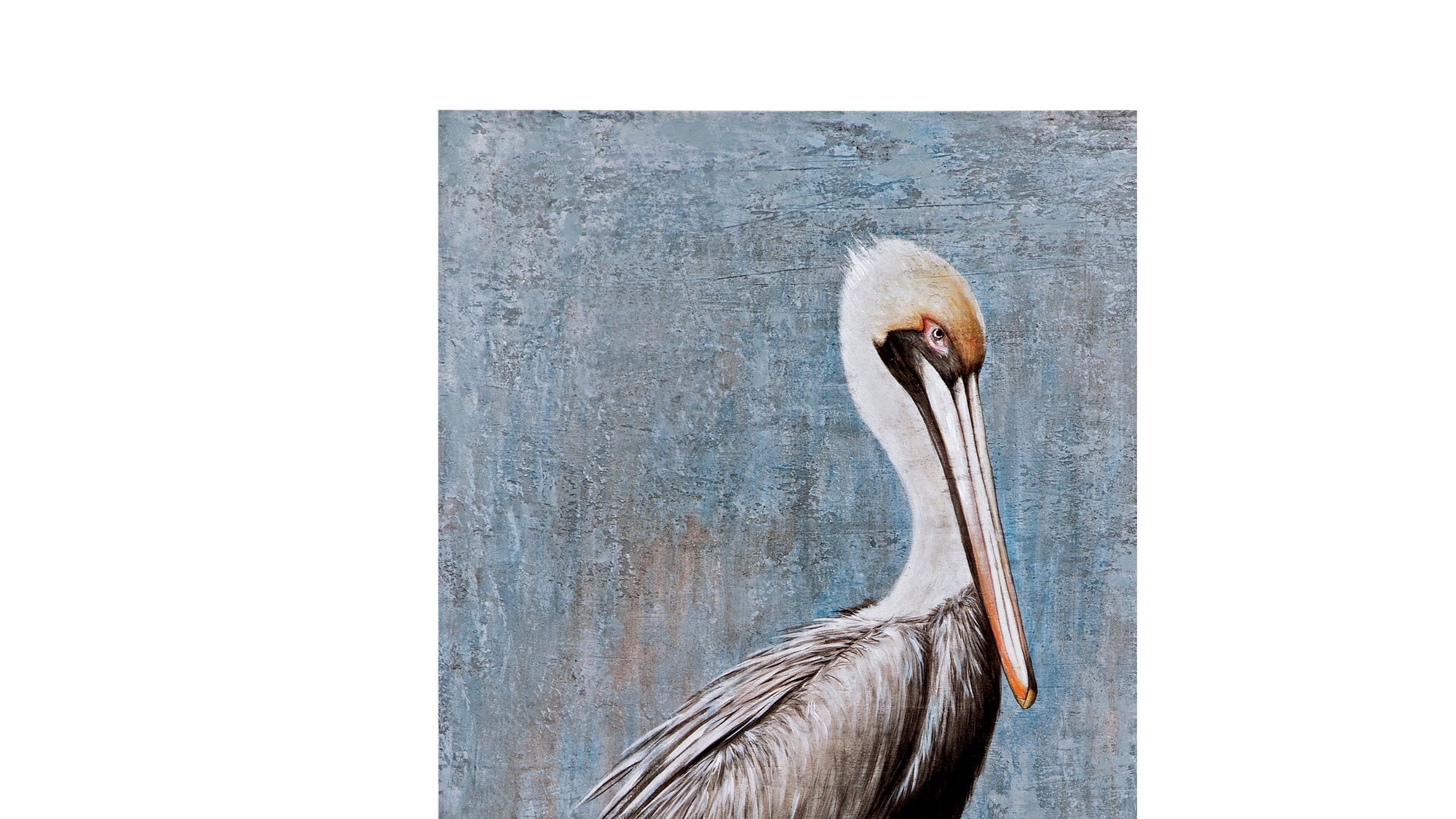 Pelican Canvas Art - Blue / Gray