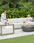 Remsen - Outdoor Sofa - White / Brown