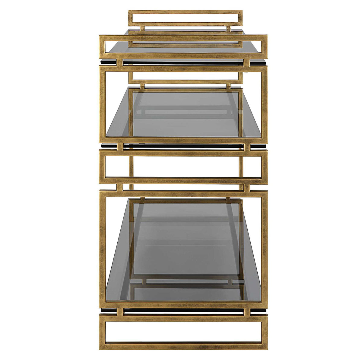 Stacked Up - Glass Console Table - Gray