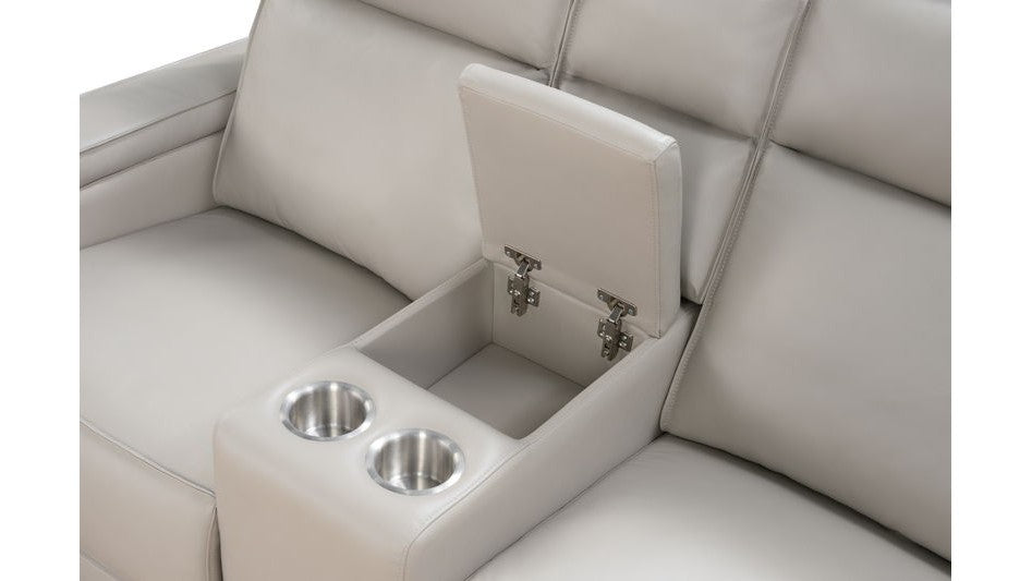 Odessey - Power Console Loveseat Recliner With Power Headrest, Power Lumbar, Heat And Massage