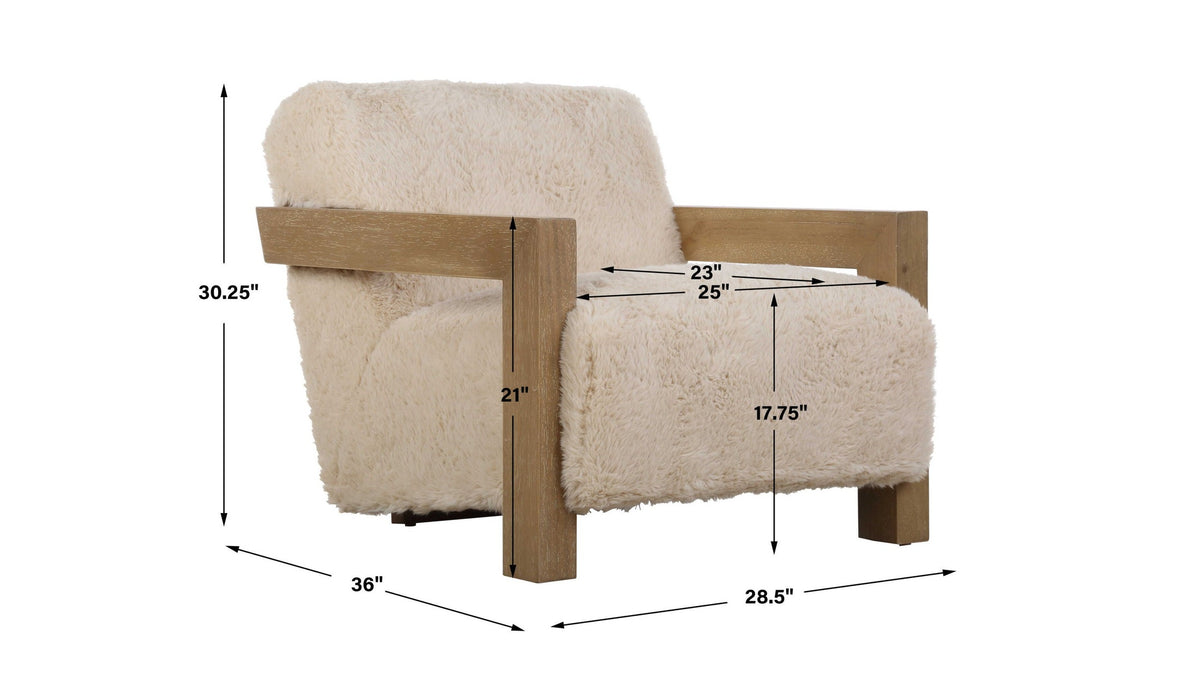 Jackson - Sheepskin Accent Chair - Light Brown