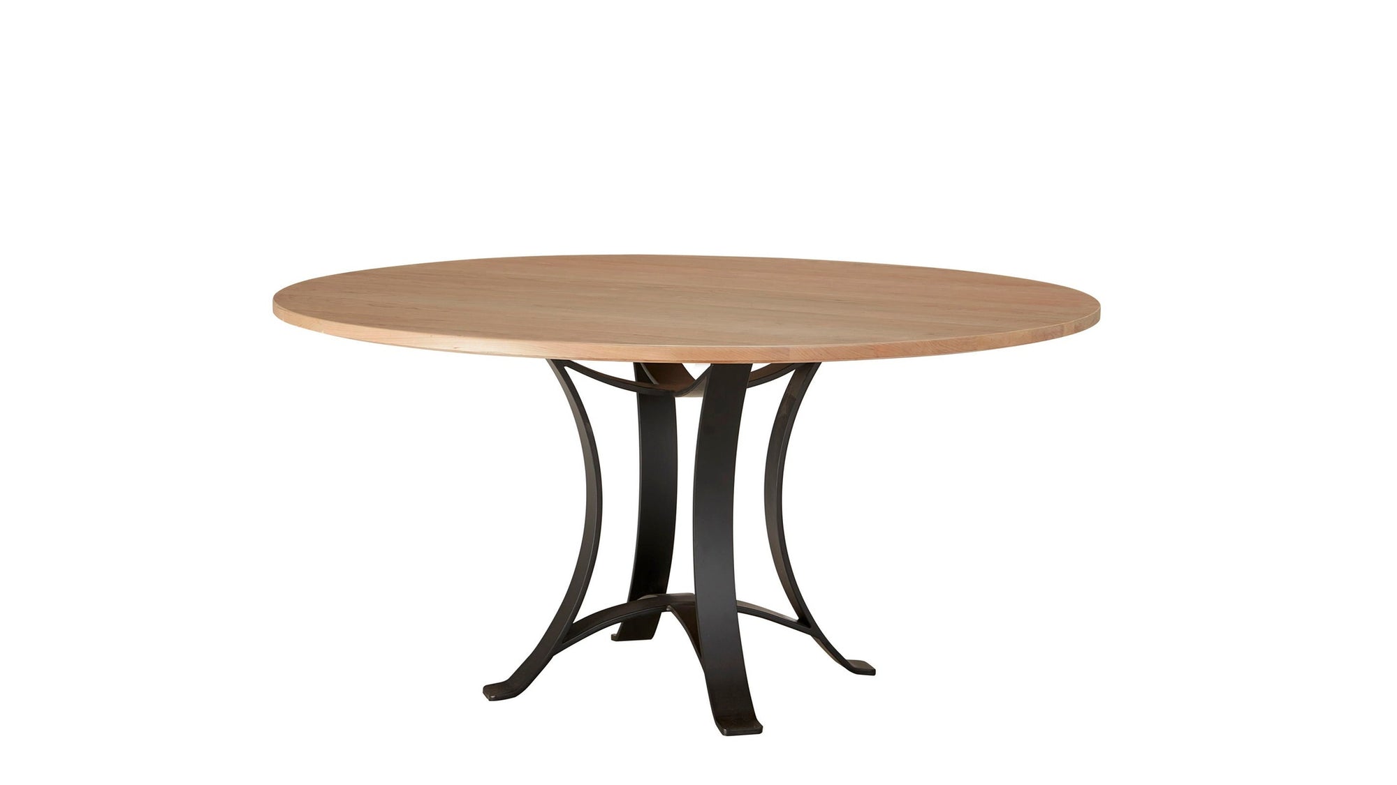 Crafted Cherry - Round Dining Table With Metal Pedestal