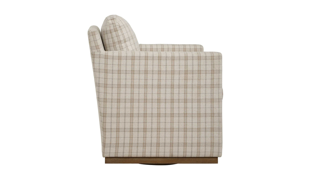 Basie - Casual Linen Swivel Chair - White