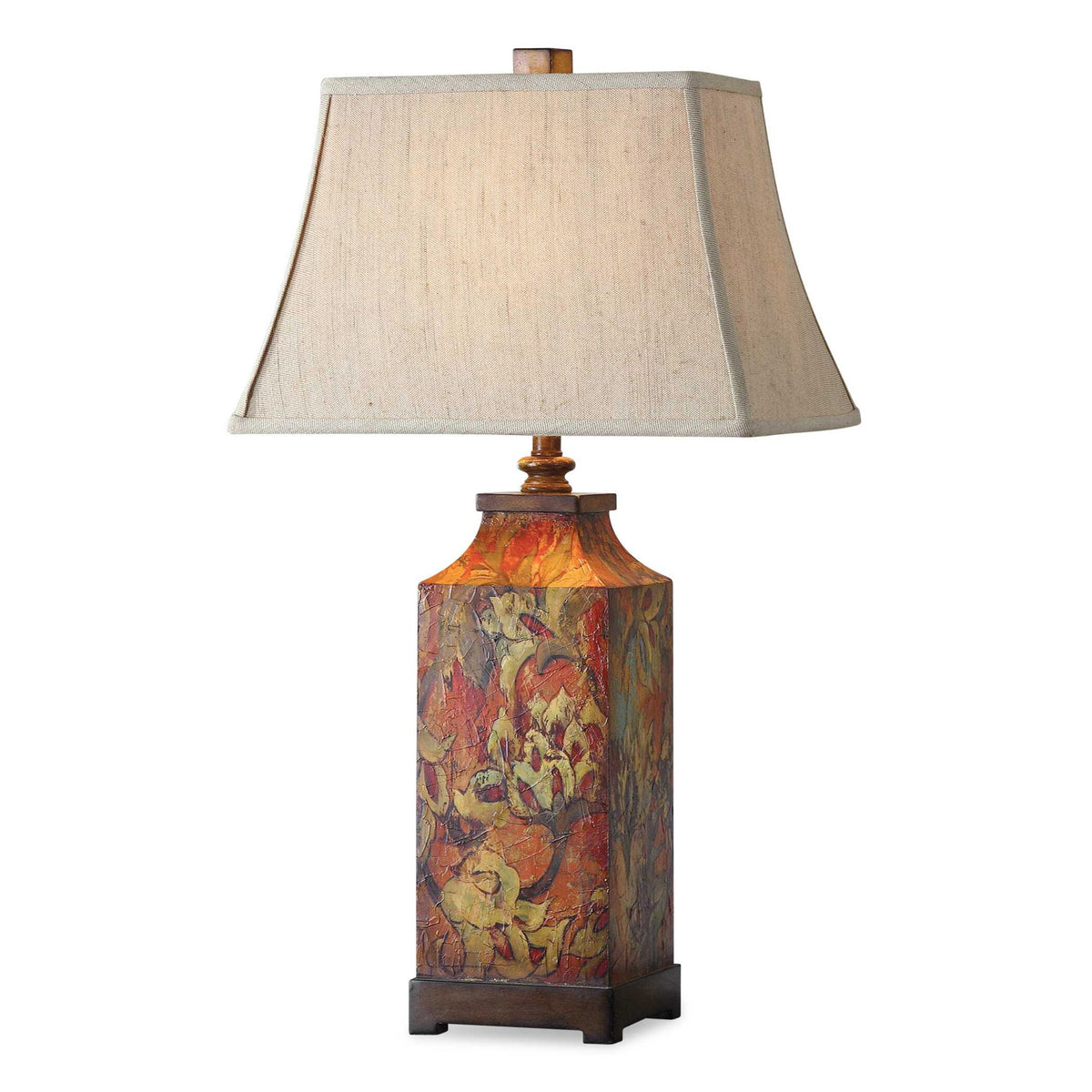 Colorful Flowers - Table Lamp - Orange