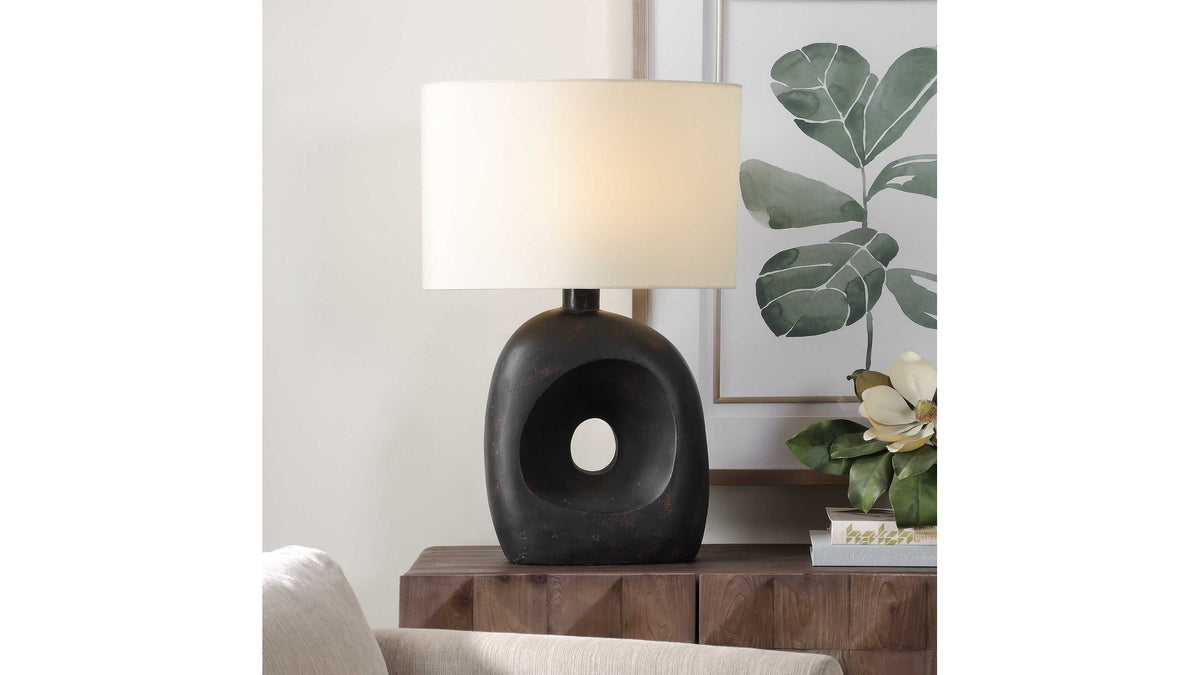 Peephole - Outdoor Bronze Table Lamp - Black