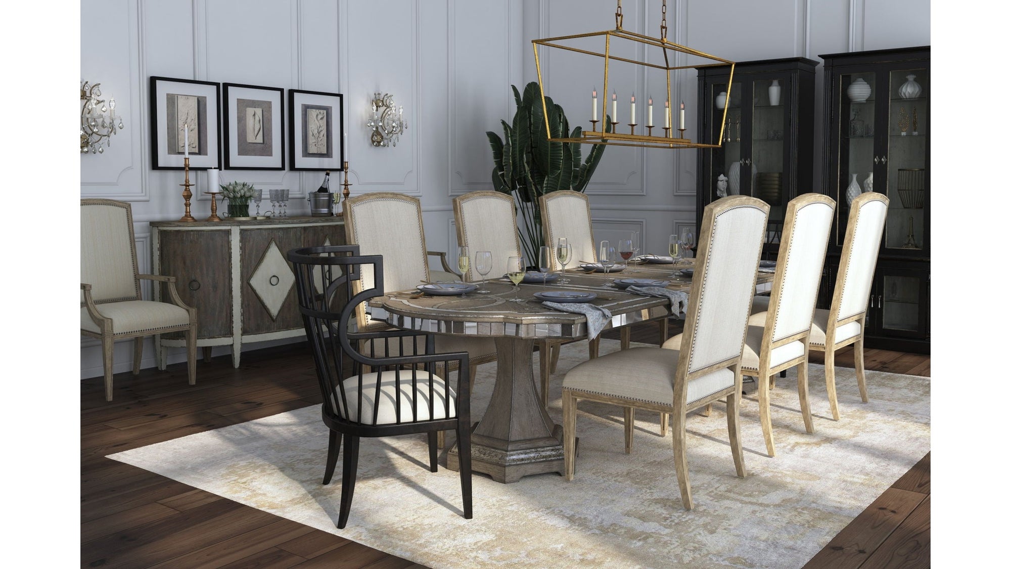 Sanctuary 2 - Couture Host Chair - Beige / Black
